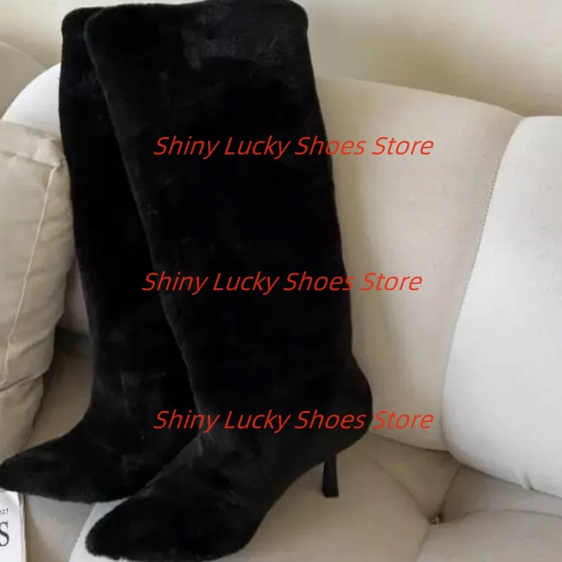 Mink Fur Shoes for Womens Pointed Toes High Heels Sewing Lines Female Mid Calf Heels Solid Chassure Femme Pleated Zapatos Mujer
Mink Fur Shoes for Womens Pointed Toes High Heels Sewing Lines Female Mid Calf Heels Solid Chassure Femme Pleated Zapatos Mujer