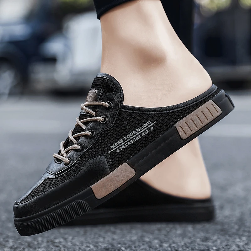 Men's Half Slippers Walking Loafers Fashion Trend Summer Breathable Mesh Leather Flat No Heel Casual Shoes Slip-on for Male
Men's Half Slippers Walking Loafers Fashion Trend Summer Breathable Mesh Leather Flat No Heel Casual Shoes Slip-on for Male