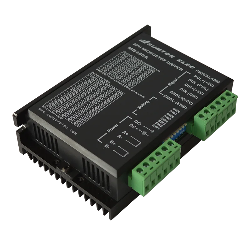 Цифровой 2-фазный гибридный шаговый драйвер MB450A для шагового двигателя Nema 17 Nema23
Цифровой 2-фазный гибридный шаговый драйвер MB450A для шагового двигателя Nema 17 Nema23