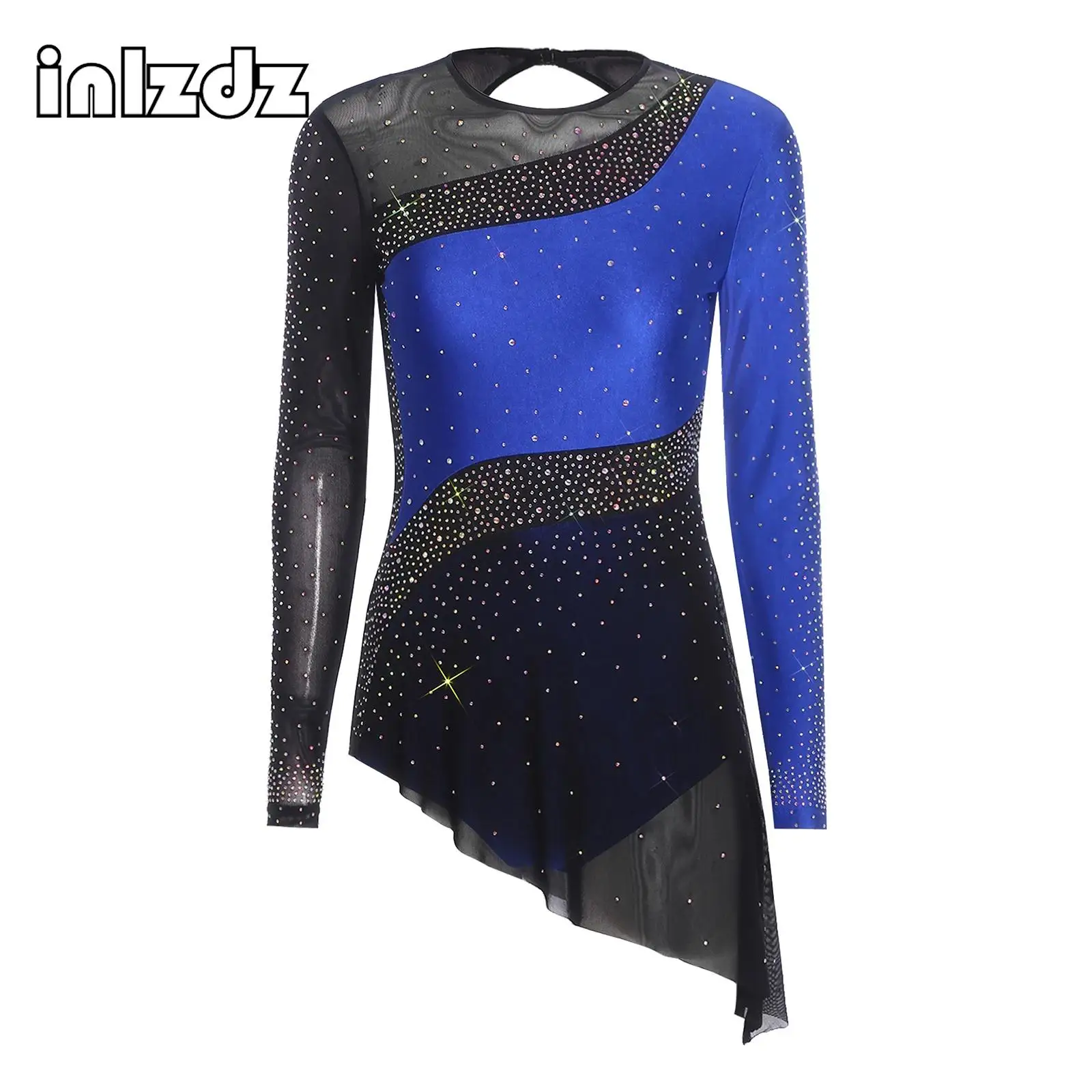 Figure Skating Bodysuit Dress for Womens Glitter Rhinestone Long Sleeves Irregular Hem Leotard Latin Tango Performance Dancewear
Figure Skating Bodysuit Dress for Womens Glitter Rhinestone Long Sleeves Irregular Hem Leotard Latin Tango Performance Dancewear