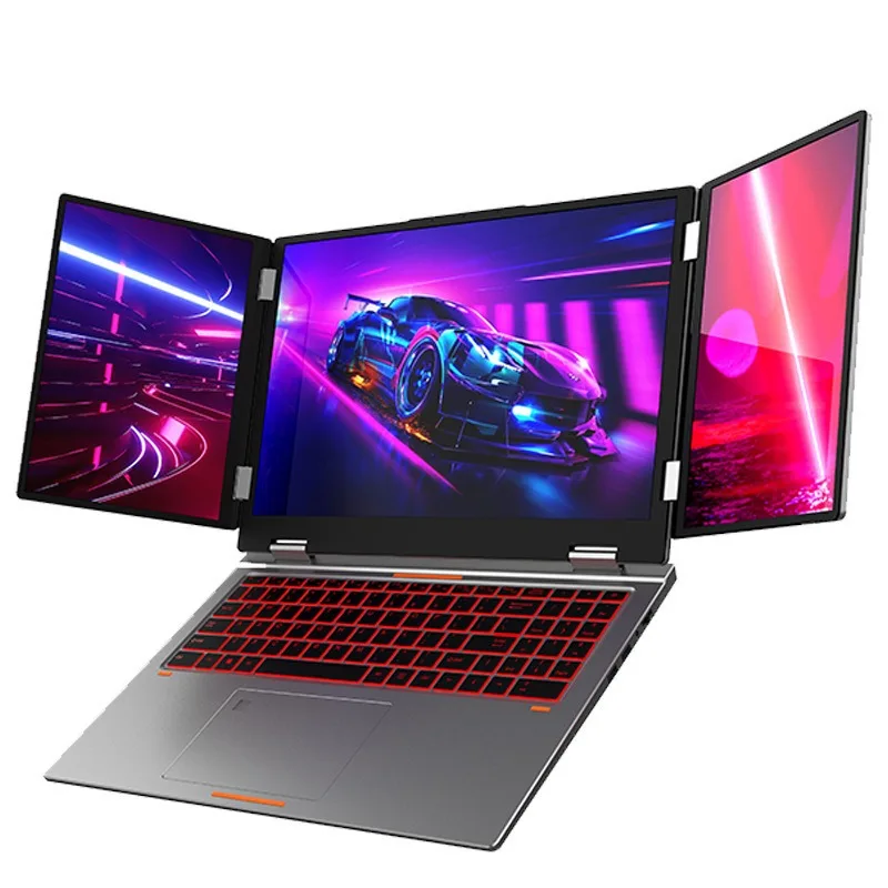 Three-screen laptop, stock trading computer folding extension screen portable office computer
Three-screen laptop, stock trading computer folding extension screen portable office computer