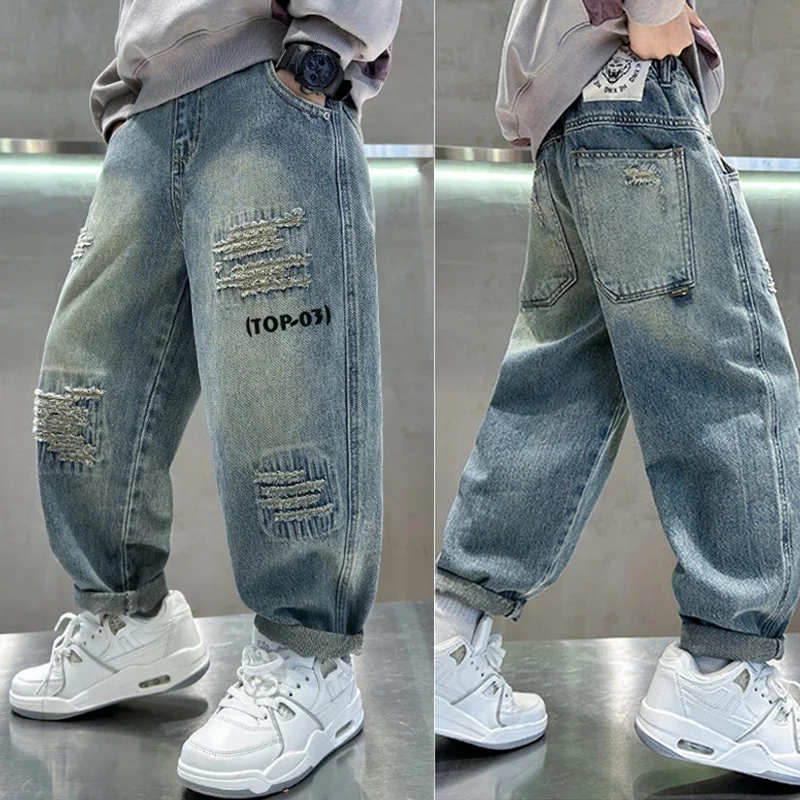 Autumn Boys Jeans New Children Loose Denim Pants Teenager Fashion Spring Baggy Trousers 2025 Kids Handsome Clothing 4-14Y
Autumn Boys Jeans New Children Loose Denim Pants Teenager Fashion Spring Baggy Trousers 2025 Kids Handsome Clothing 4-14Y