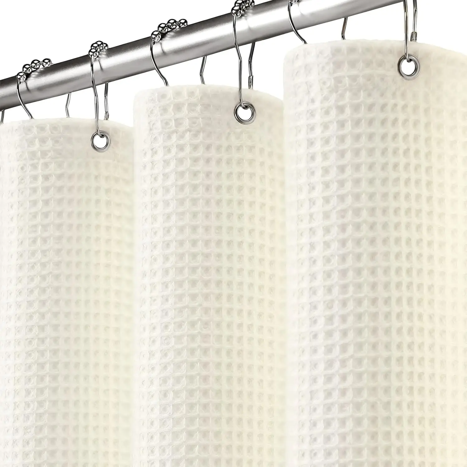 Heavyweight Waffle Weave Shower Curtain - Soft Cotton Blend, 72x72, Washable, Ivory
Heavyweight Waffle Weave Shower Curtain - Soft Cotton Blend, 72x72, Washable, Ivory