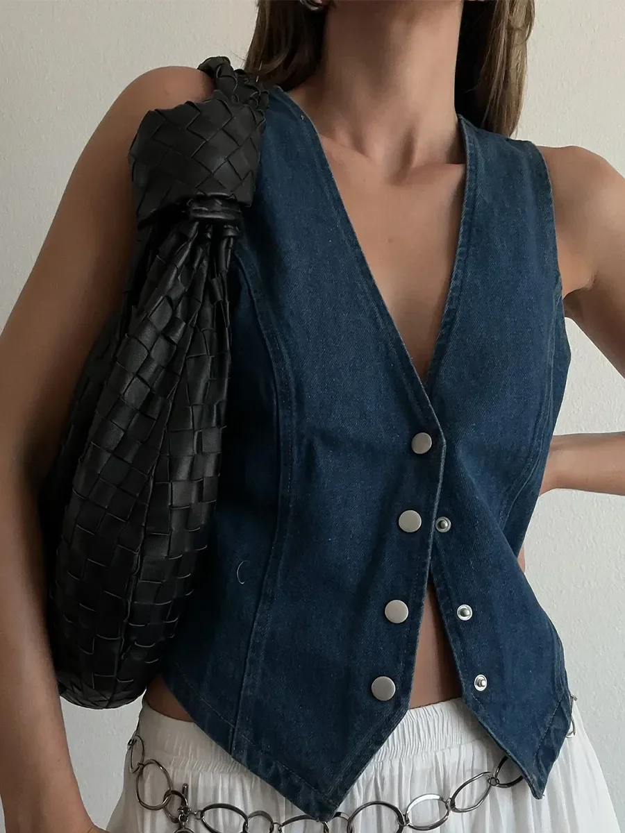 Women Vintage Denim Vest Corset Sleeveless Waistcoat V-Neck Tank Tops Button Down Irregular Hem Jean Slim Jackets Y2K
Women Vintage Denim Vest Corset Sleeveless Waistcoat V-Neck Tank Tops Button Down Irregular Hem Jean Slim Jackets Y2K