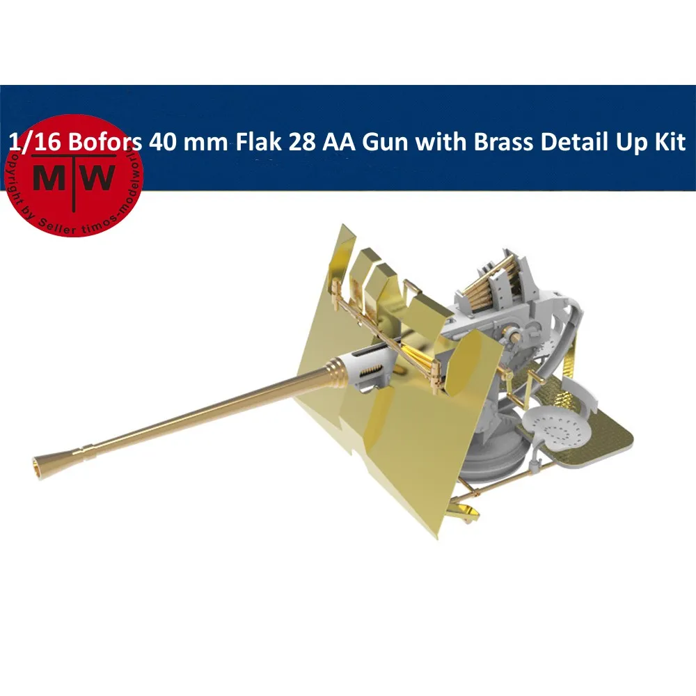 1/16 Scale Bofors 40 mm Flak 28 AA Gun with Brass Detail Up Assembly Model Kit CYG104
1/16 Scale Bofors 40 mm Flak 28 AA Gun with Brass Detail Up Assembly Model Kit CYG104