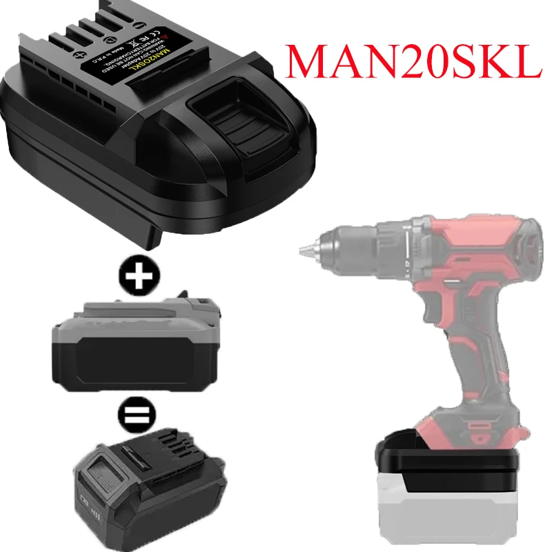 Battery Adapter MAN20SKL Convert for Craftsman V20 System Batteries for SKIL PWR CORE 20 20V Power Tool Usable SKIL Batteries
Battery Adapter MAN20SKL Convert for Craftsman V20 System Batteries for SKIL PWR CORE 20 20V Power Tool Usable SKIL Batteries