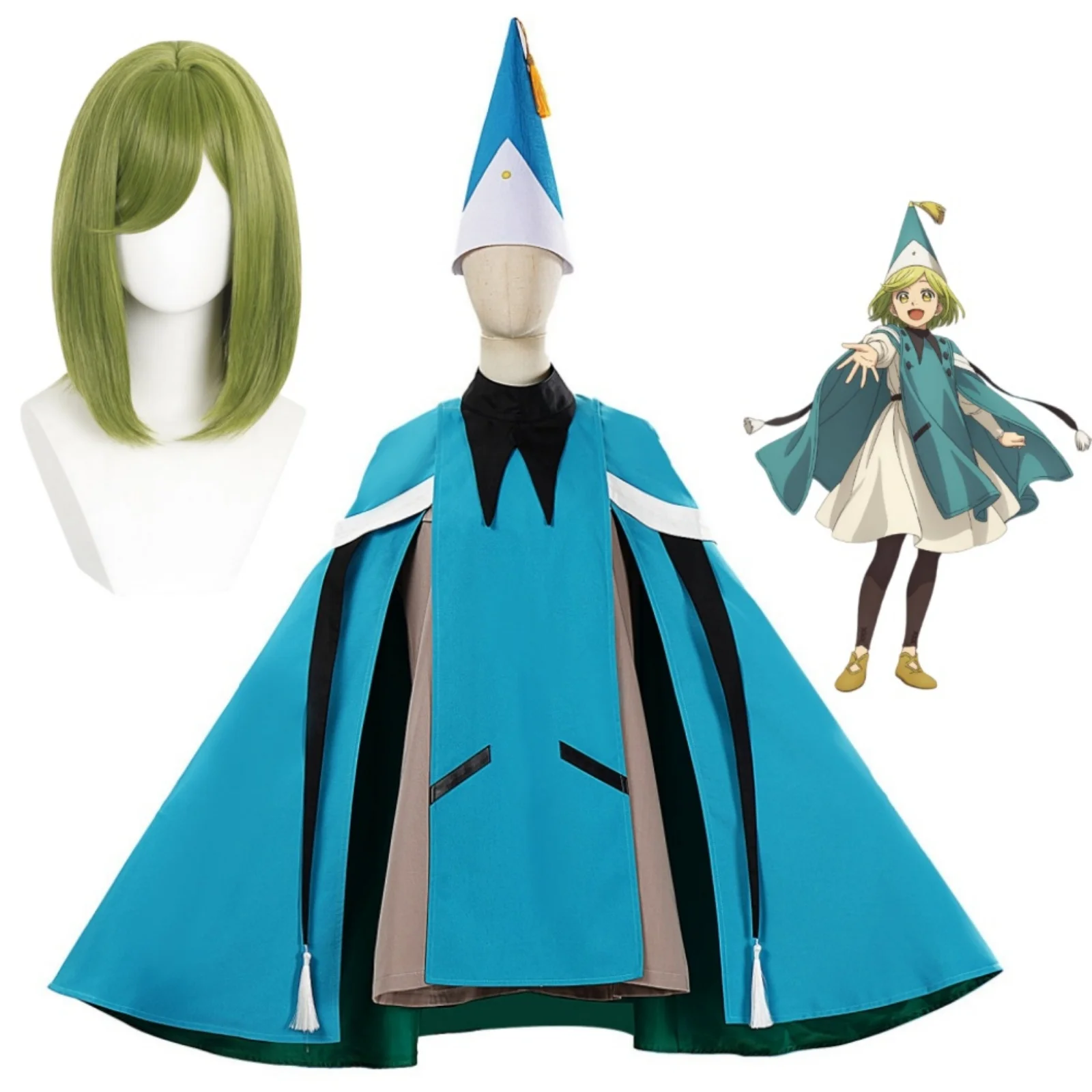 Witch Hat Atelier Coco Aigue Cosplay Costume Coco Aigue Anime Green Wig Dress Robe Halloween Outfit Full Set
Witch Hat Atelier Coco Aigue Cosplay Costume Coco Aigue Anime Green Wig Dress Robe Halloween Outfit Full Set