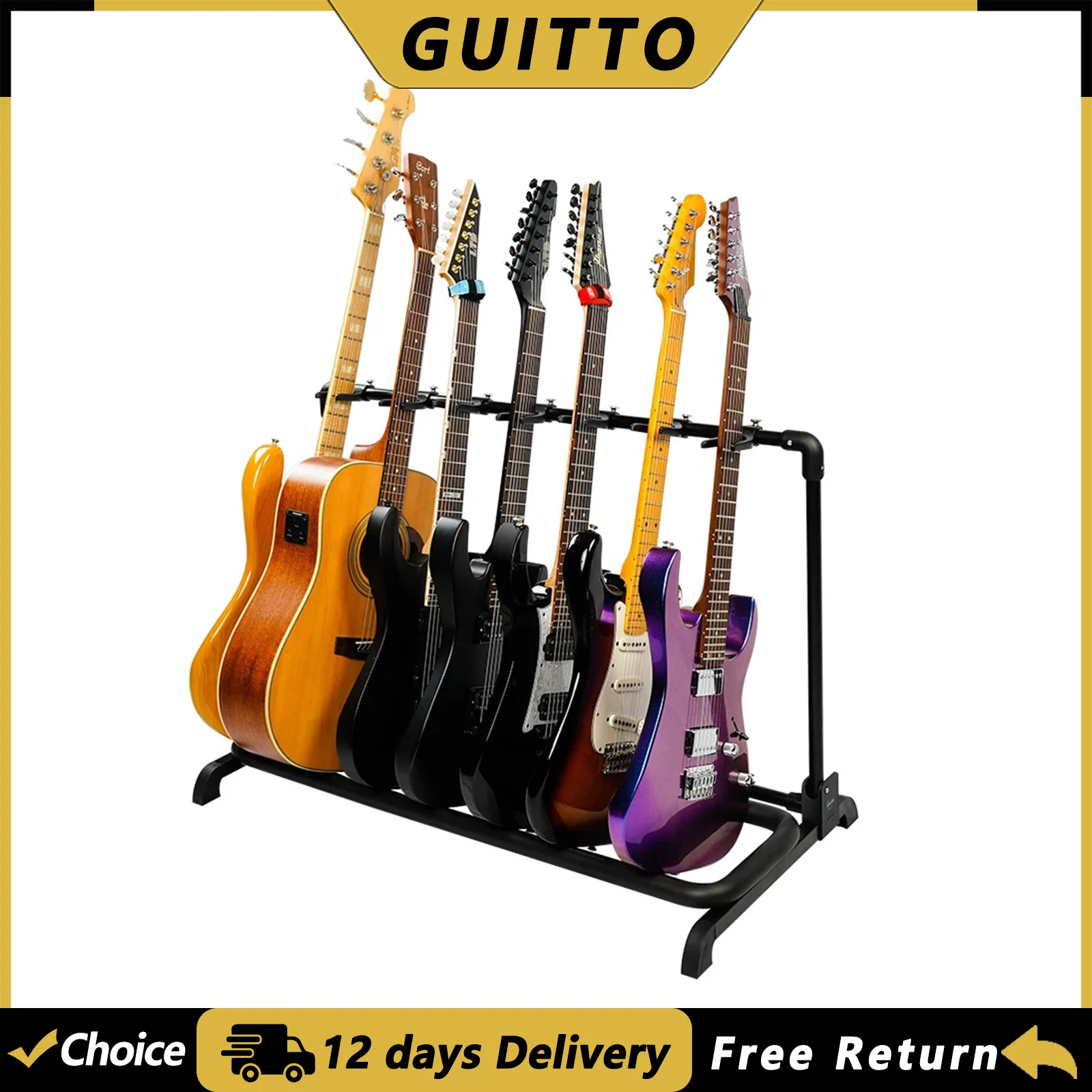 GUITTO GGS-11 Guitar Stand Universal Folding Holder Holds Up To 7 Guitars Musical Rack Bracket Guitar Bass Parts & Accessories
GUITTO GGS-11 Guitar Stand Universal Folding Holder Holds Up To 7 Guitars Musical Rack Bracket Guitar Bass Parts & Accessories