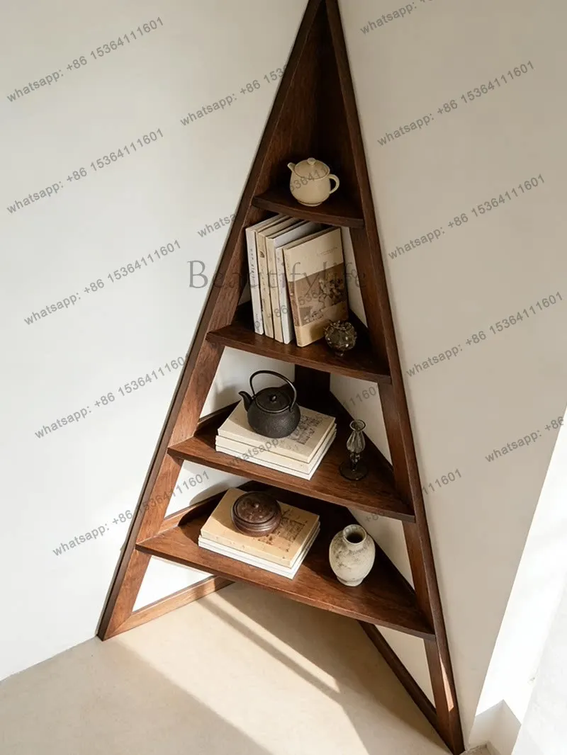 New Chinese-style North American black walnut bookshelf Song-style aesthetic minimalist corner rack
New Chinese-style North American black walnut bookshelf Song-style aesthetic minimalist corner rack