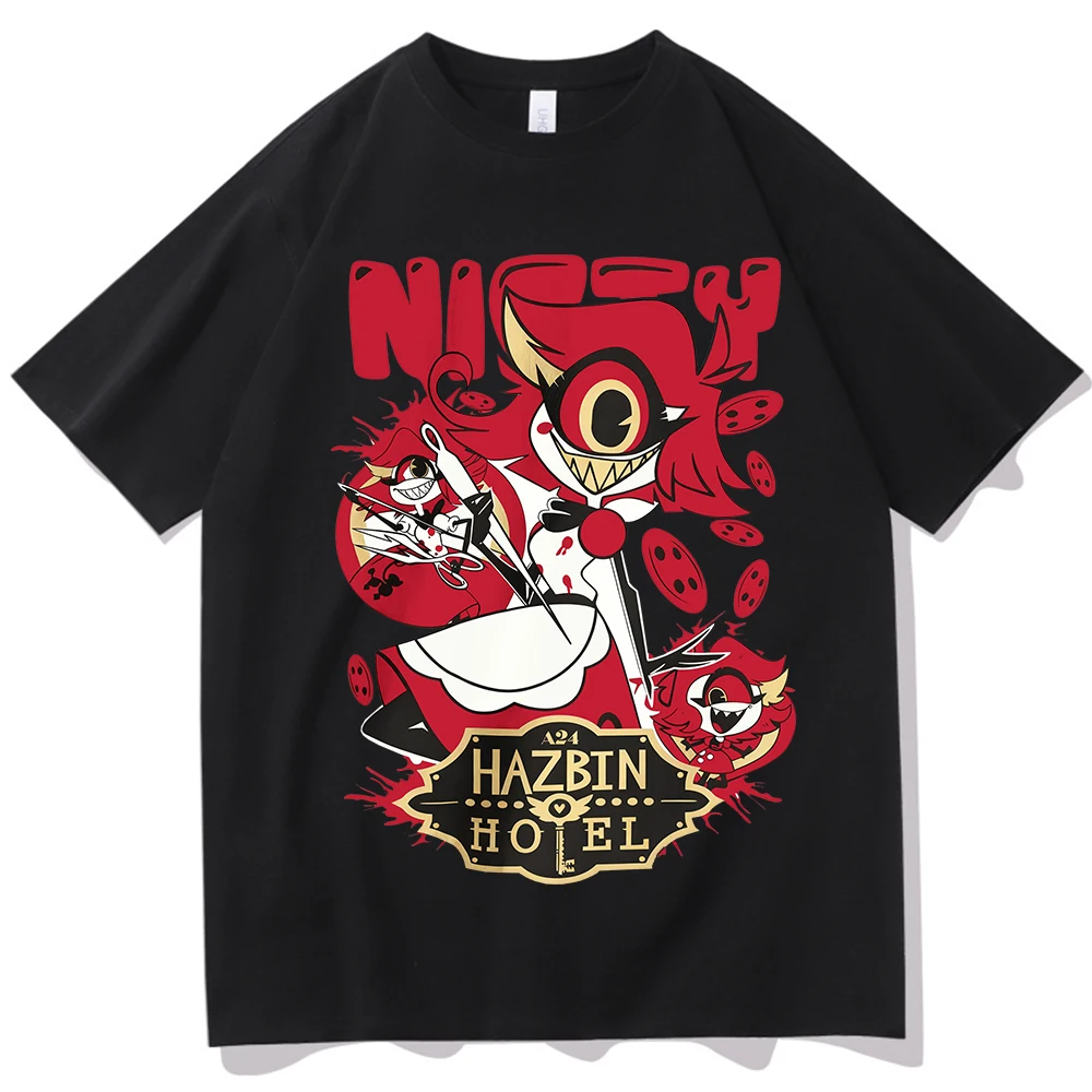 Hazbin Hotel Niffty Design T-shirt Man Woman Harajuku Short Sleeve O-neck Casual Shirt Gift
Hazbin Hotel Niffty Design T-shirt Man Woman Harajuku Short Sleeve O-neck Casual Shirt Gift