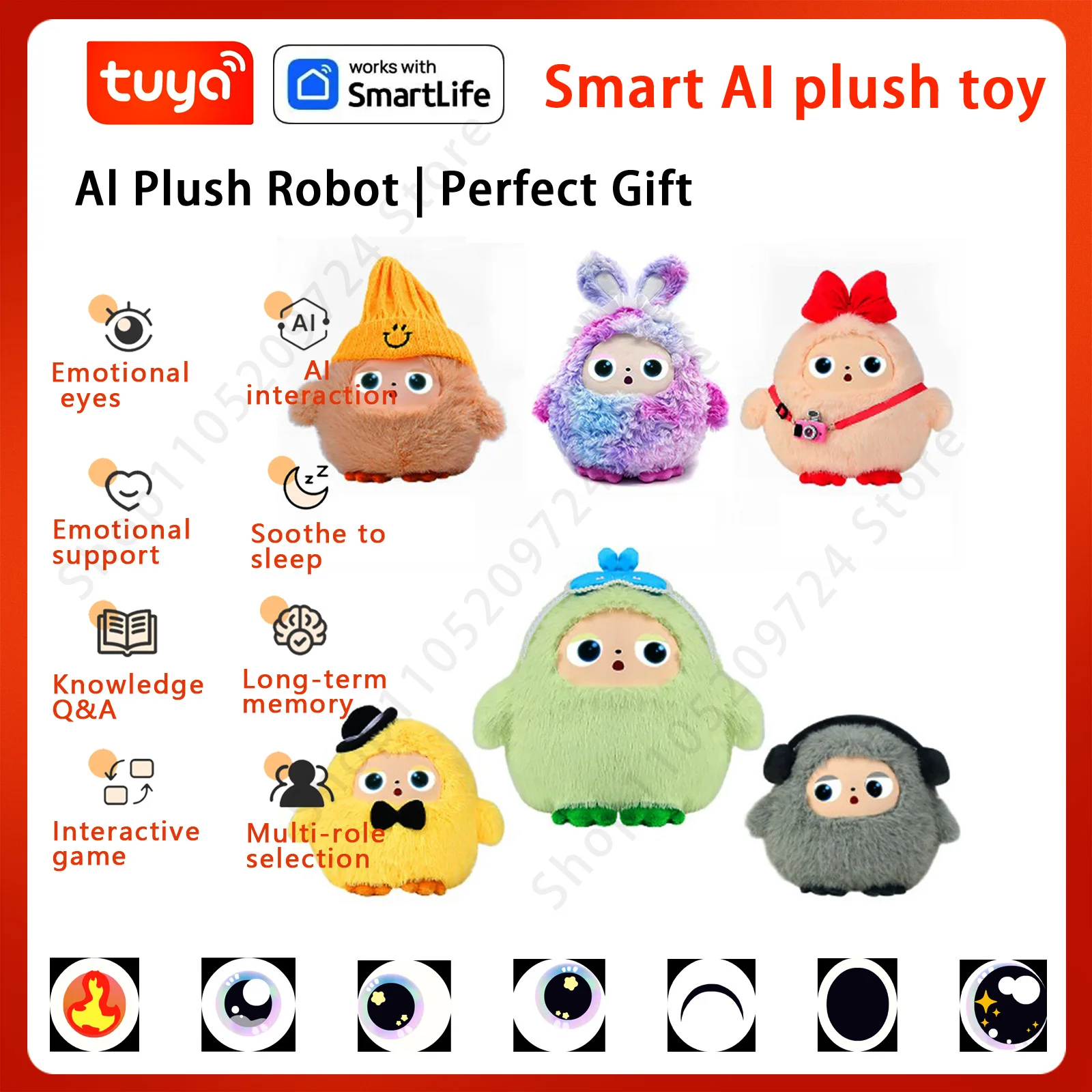 AI Plush Toy W/Smart Voice&LED Eyes,Interactive Companion for Kid/AdultGift-ReadyRechargeable E-Pet open up fun life W/Tuya App
AI Plush Toy W/Smart Voice&LED Eyes,Interactive Companion for Kid/AdultGift-ReadyRechargeable E-Pet open up fun life W/Tuya App