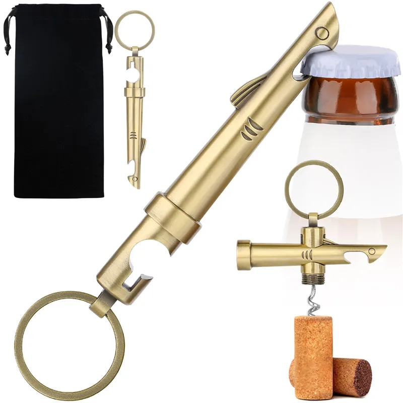 Multifunctional 2-in-1 Shark Bottle Opener Metal Wine Corkscrew Kitchen Gadget Bar Accessory for Party Club Wedding Set with Bag
Multifunctional 2-in-1 Shark Bottle Opener Metal Wine Corkscrew Kitchen Gadget Bar Accessory for Party Club Wedding Set with Bag