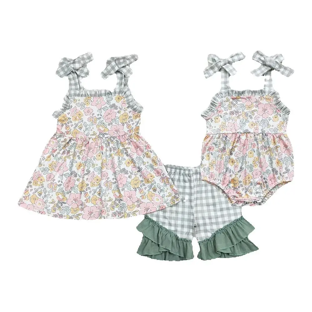Baby Girls Spring Green Pink Flowers Tunic Ruffle Shorts Outfits Rompers Clothing Sets
Baby Girls Spring Green Pink Flowers Tunic Ruffle Shorts Outfits Rompers Clothing Sets