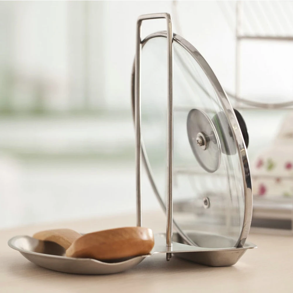 Lid Rack and Spoon Rest Soup Holder Stainless Steel Cover Stove Organizer Stand
Lid Rack and Spoon Rest Soup Holder Stainless Steel Cover Stove Organizer Stand