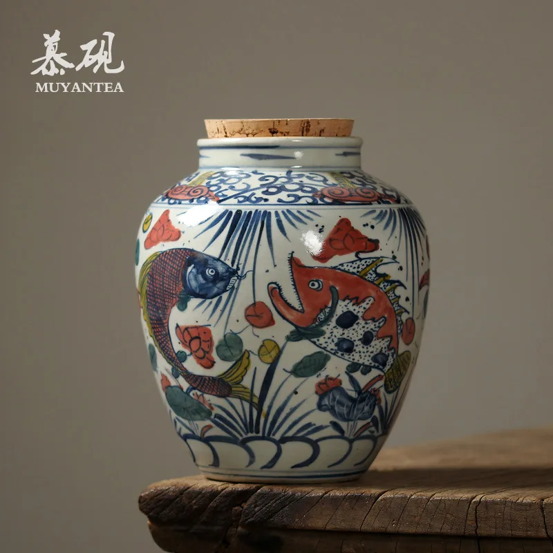 Mu Tao Hand-Painted Blue And White Large With Fish-Scale Pattern, Sealed Wooden Stopper Lid, Canister For Preparation, Kung Fu
Mu Tao Hand-Painted Blue And White Large With Fish-Scale Pattern, Sealed Wooden Stopper Lid, Canister For Preparation, Kung Fu