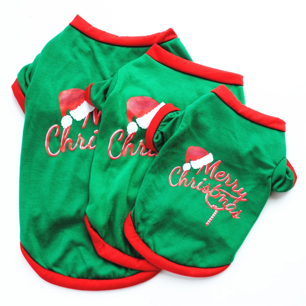 Christmas Costume Indoor Puppy Tank Top Vest Short Sleeve Letter Printed T-shirt Pet Clothes Small Dogs Cat Cute Xmas Clothes
Christmas Costume Indoor Puppy Tank Top Vest Short Sleeve Letter Printed T-shirt Pet Clothes Small Dogs Cat Cute Xmas Clothes