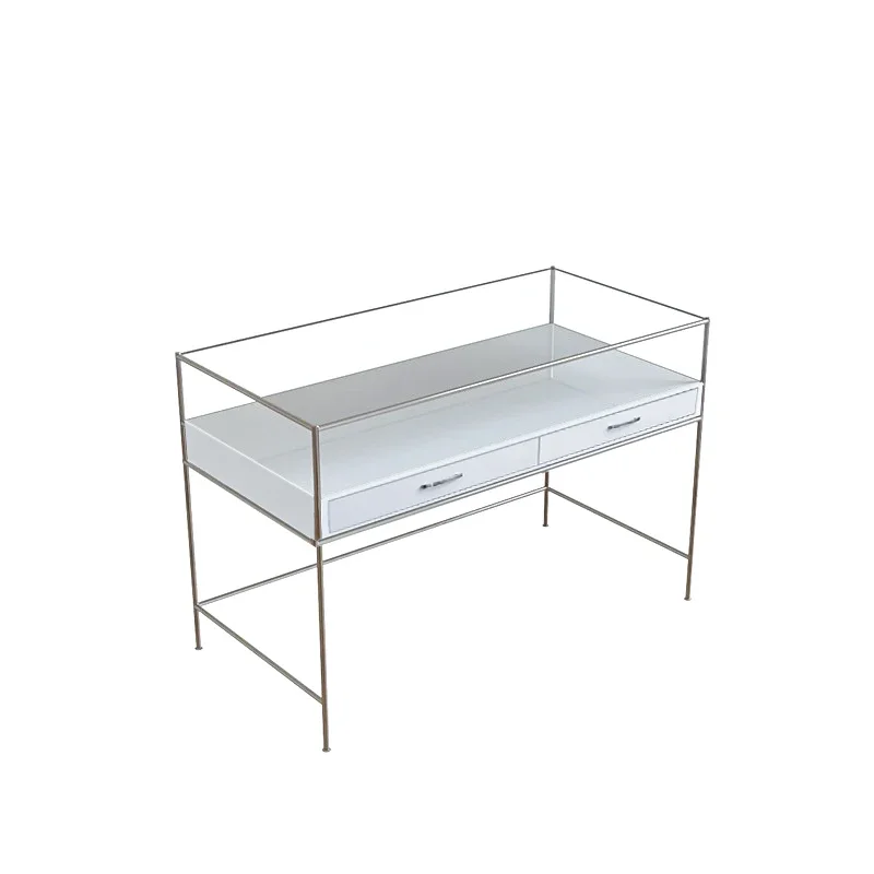 Minimalist Glass Computer Desk, Office Desk, Bedroom, Metal Stainless Steel Makeup Desk, Writing Computer Desk
Minimalist Glass Computer Desk, Office Desk, Bedroom, Metal Stainless Steel Makeup Desk, Writing Computer Desk
