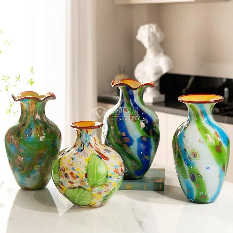 Light luxury flower arrangement, colorful glass vase, living room, dining table, coffee table, flower arrangement, glazed colorf
Light luxury flower arrangement, colorful glass vase, living room, dining table, coffee table, flower arrangement, glazed colorf