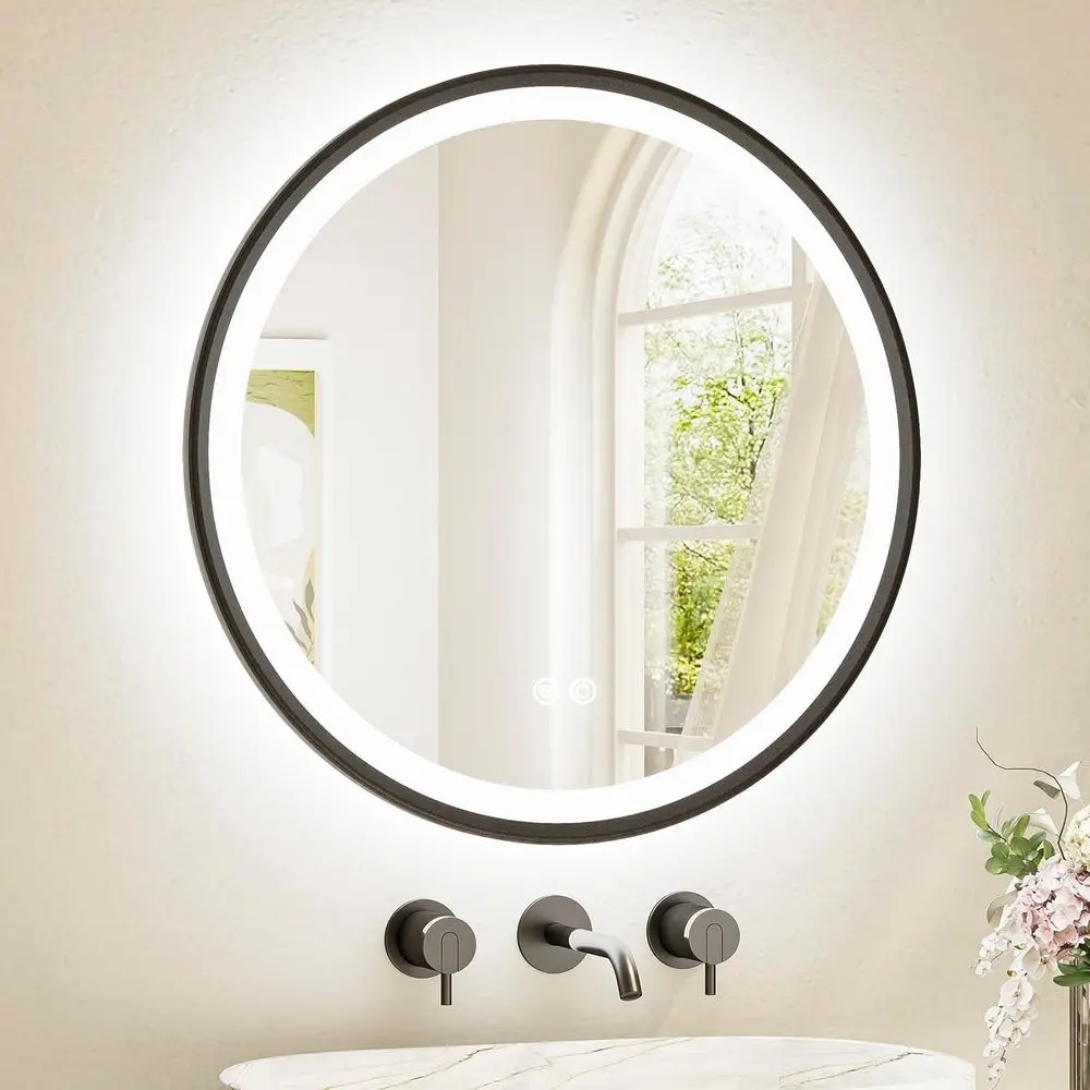 Round Led Lighted Bathroom Mirror Matte Black e 24 Inch ront and Backlit Circle Round Light up Vanity Mirror with Lights, 3 Colo
Round Led Lighted Bathroom Mirror Matte Black e 24 Inch ront and Backlit Circle Round Light up Vanity Mirror with Lights, 3 Colo