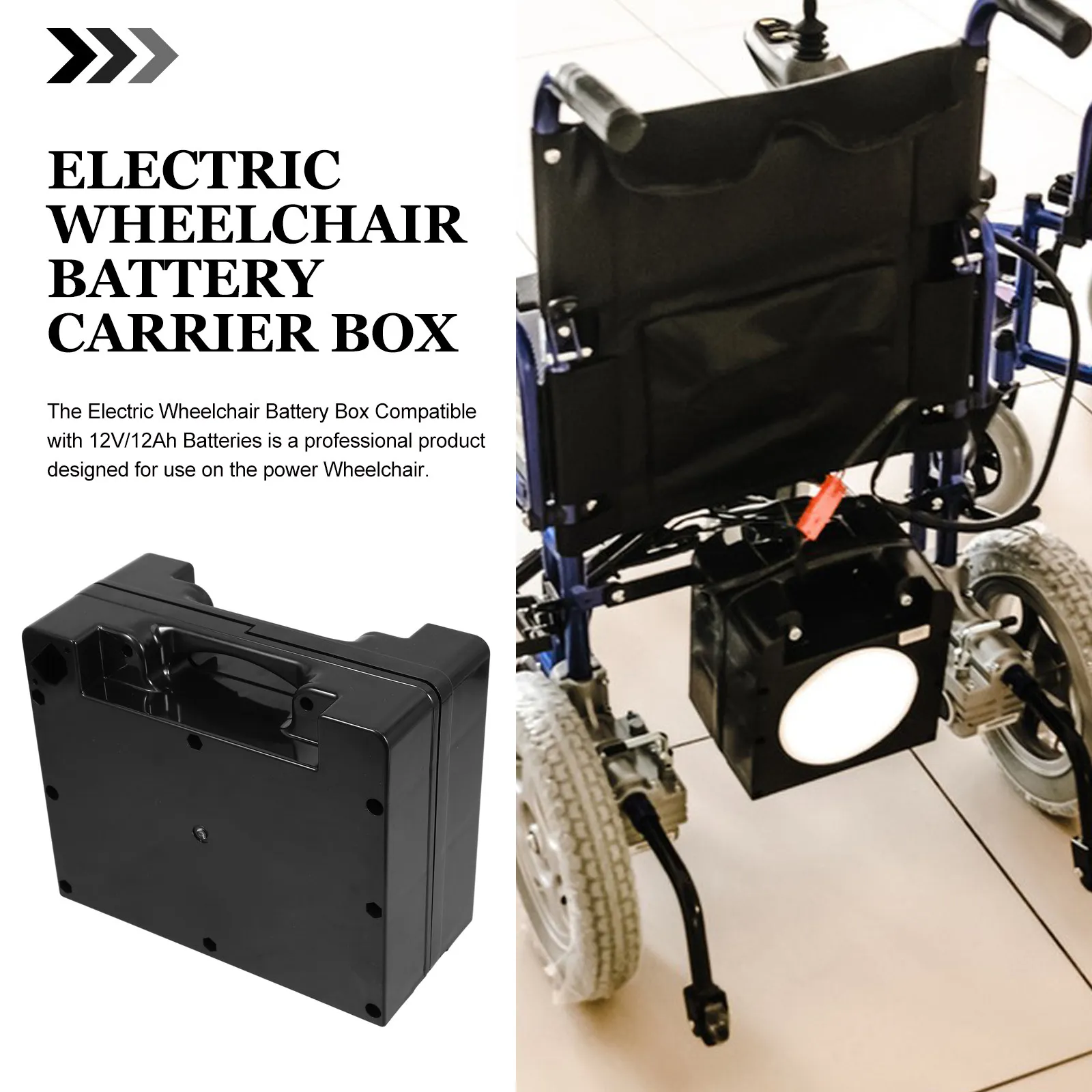 Wheelchair Battery Box Plastic Enclosure Compatible with 24V Systems Fits Two 12V 12Ah Batteries Robust Construction Cord
Wheelchair Battery Box Plastic Enclosure Compatible with 24V Systems Fits Two 12V 12Ah Batteries Robust Construction Cord