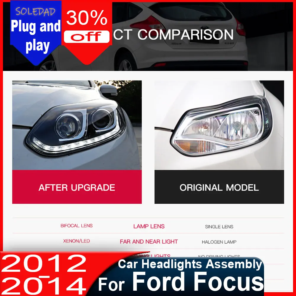 headlights For Ford Focus 2012-2014 LED Headlight DRL Bi Xenon Lens High Low Beam Parking Fog Lamp Headlights Car Accessories
headlights For Ford Focus 2012-2014 LED Headlight DRL Bi Xenon Lens High Low Beam Parking Fog Lamp Headlights Car Accessories