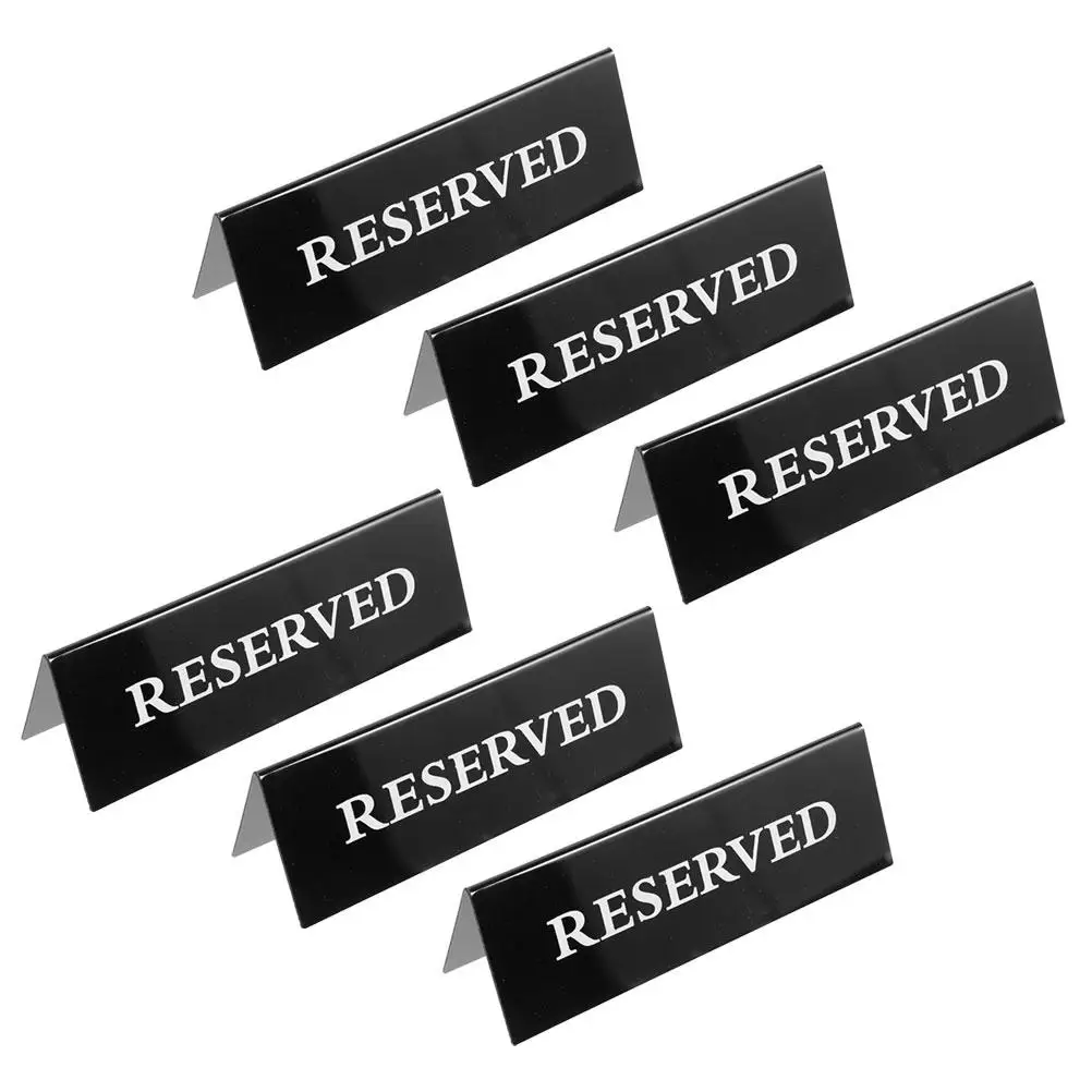 6 Pcs Table Cards 15x5cm Black Reserved Signs for Wedding Events Reserved Sign Restaurant Hotel Seating Conference
6 Pcs Table Cards 15x5cm Black Reserved Signs for Wedding Events Reserved Sign Restaurant Hotel Seating Conference