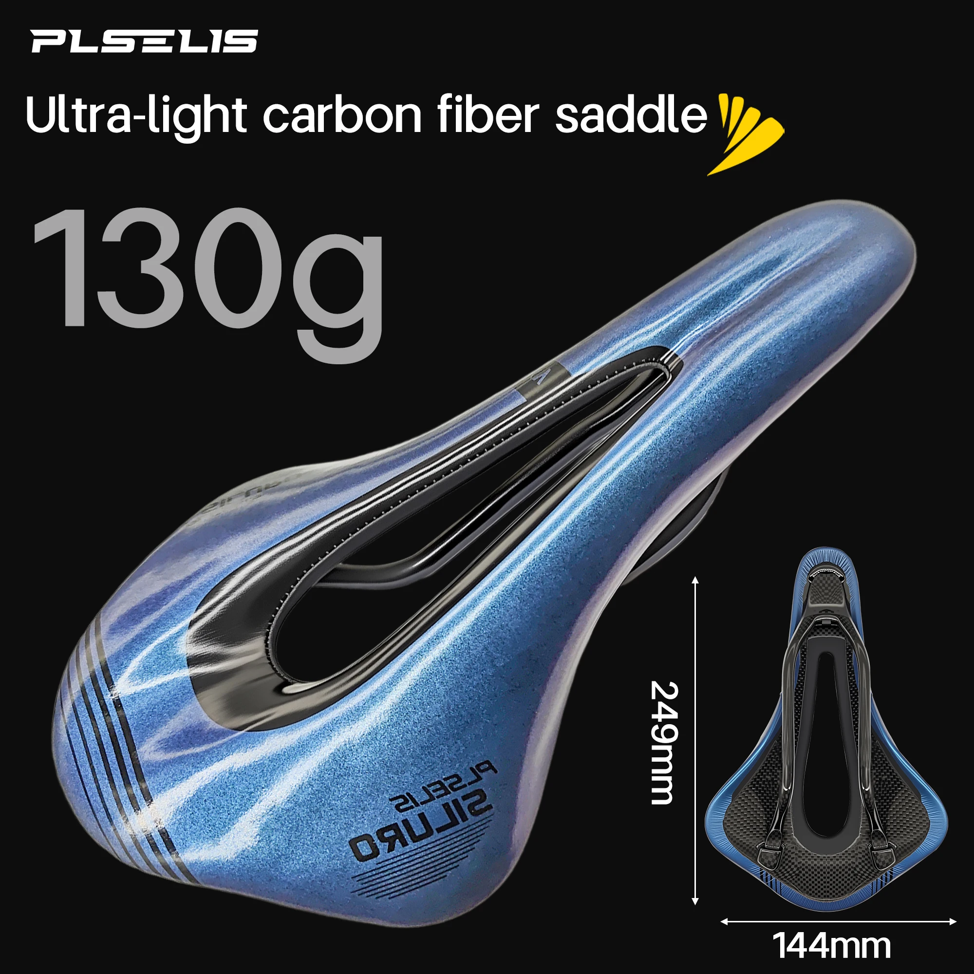 Plselis Carbon Fiber Road Bike Seat Lightweight Hollow Breathable Design 130g Road Bike Saddle Riding Accessories
Plselis Carbon Fiber Road Bike Seat Lightweight Hollow Breathable Design 130g Road Bike Saddle Riding Accessories