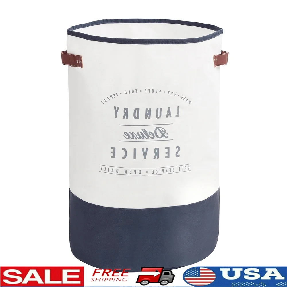 Stylish Round Canvas Laundry Hamper with Faux Leather Handles Water-Resistant Coating Space-Saving Design Ideal Small Spaces
Stylish Round Canvas Laundry Hamper with Faux Leather Handles Water-Resistant Coating Space-Saving Design Ideal Small Spaces
