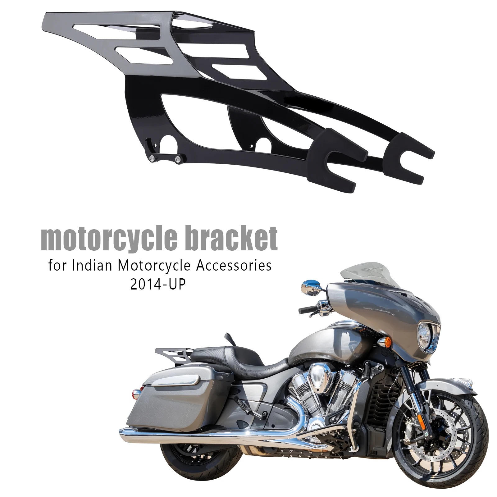 Motorcycle Matte Black Detachable Rear Luggage Rack for Indian Chieftain Roadmaster Springfield Challenger 2014-2024 Accessories
Motorcycle Matte Black Detachable Rear Luggage Rack for Indian Chieftain Roadmaster Springfield Challenger 2014-2024 Accessories