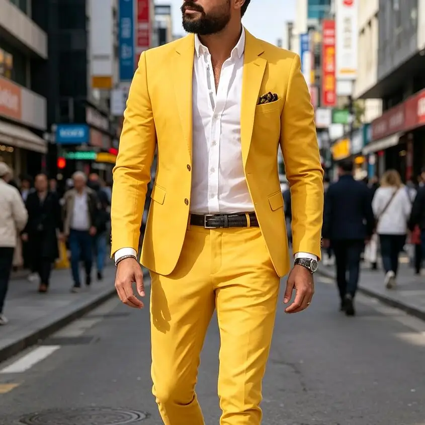 2026 Classic Summer Yellow Men Suits Slim Fit Groom Tuxedo for Wedding Male Fashion Costume Homme Mariage 2 Piece (Jacket+Pants)
2026 Classic Summer Yellow Men Suits Slim Fit Groom Tuxedo for Wedding Male Fashion Costume Homme Mariage 2 Piece (Jacket+Pants)