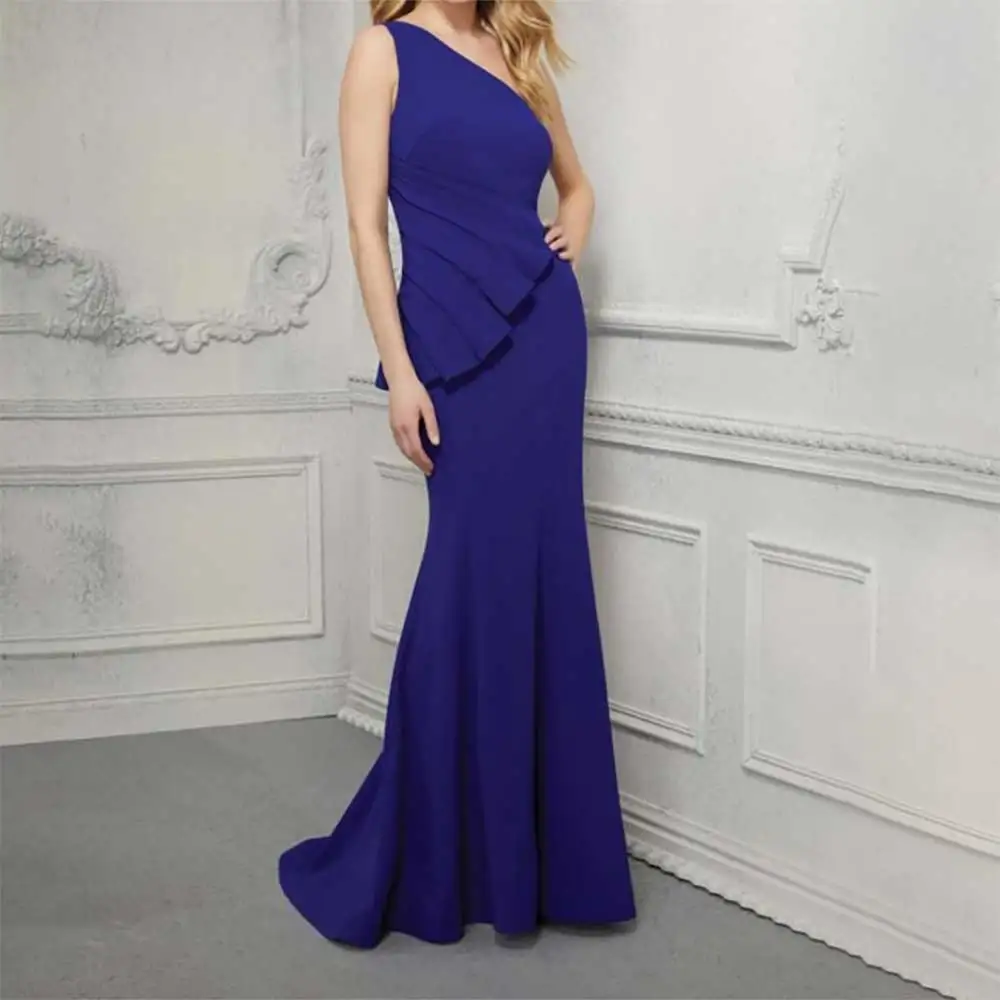 Elegant Evening Dress One Shoulder Sleeveless Mermaid with Ruffles Women Formal Prom Dresses 2025 Long Cocktail Party Gowns
Elegant Evening Dress One Shoulder Sleeveless Mermaid with Ruffles Women Formal Prom Dresses 2025 Long Cocktail Party Gowns