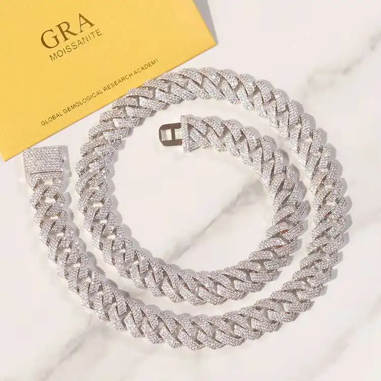 XingGuang Best Seller 3 Rows Silver 925 Jewelry Pass Diamond test Moissanite Cuban Link Chain for Rapper Mens
XingGuang Best Seller 3 Rows Silver 925 Jewelry Pass Diamond test Moissanite Cuban Link Chain for Rapper Mens