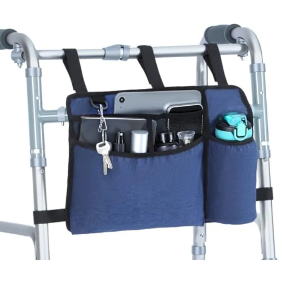 Premium Walker Bag with Cup Holder, Large Capacity Walker Basket for Folding Walkers, Blue Waterproof Oxford Cloth Walker Stora
Premium Walker Bag with Cup Holder, Large Capacity Walker Basket for Folding Walkers, Blue Waterproof Oxford Cloth Walker Stora