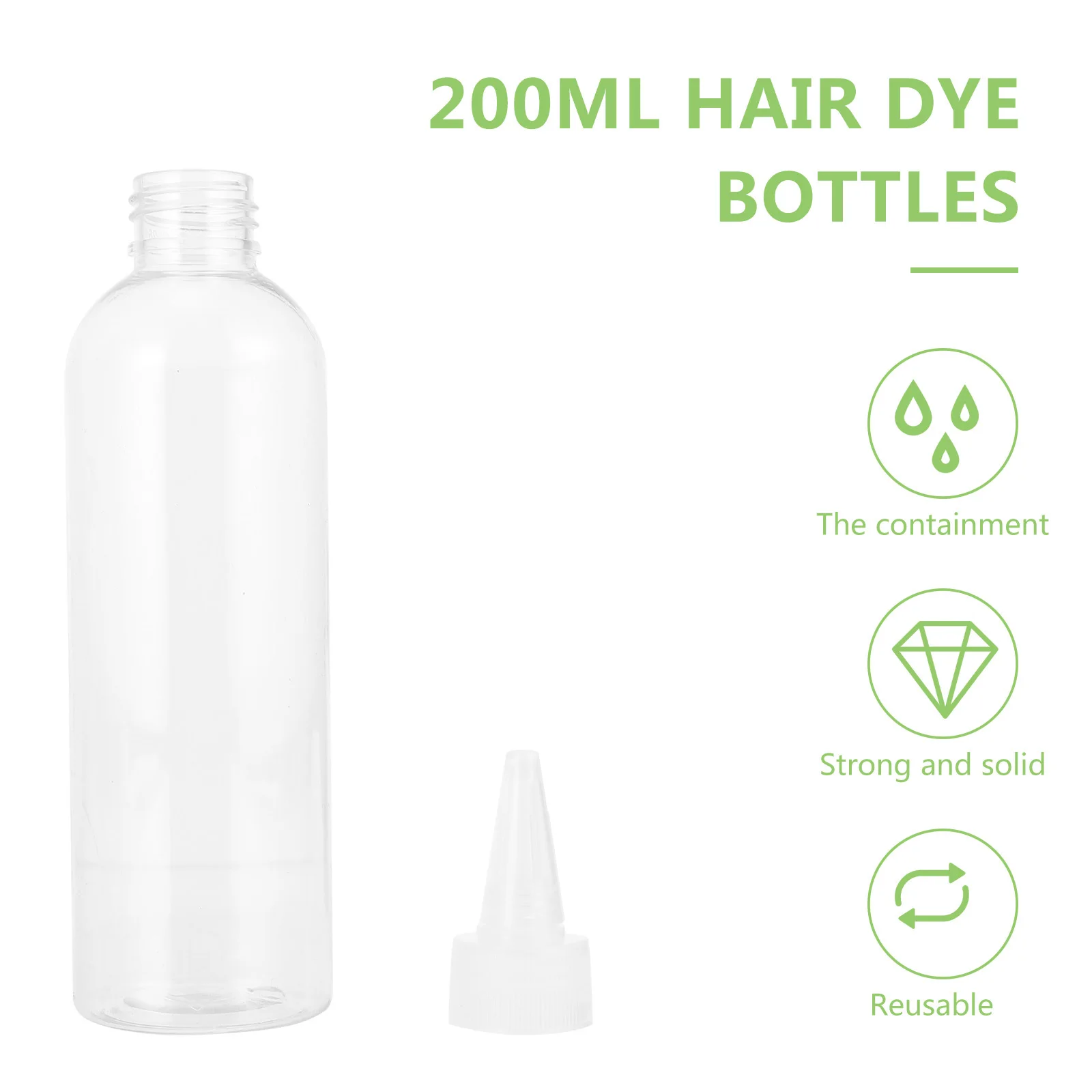 10Pcs 200ml Pointed Tip Squeeze Bottles for Hair Color Shampoo Conditioner Essential Oils Portable Lightweight
10Pcs 200ml Pointed Tip Squeeze Bottles for Hair Color Shampoo Conditioner Essential Oils Portable Lightweight