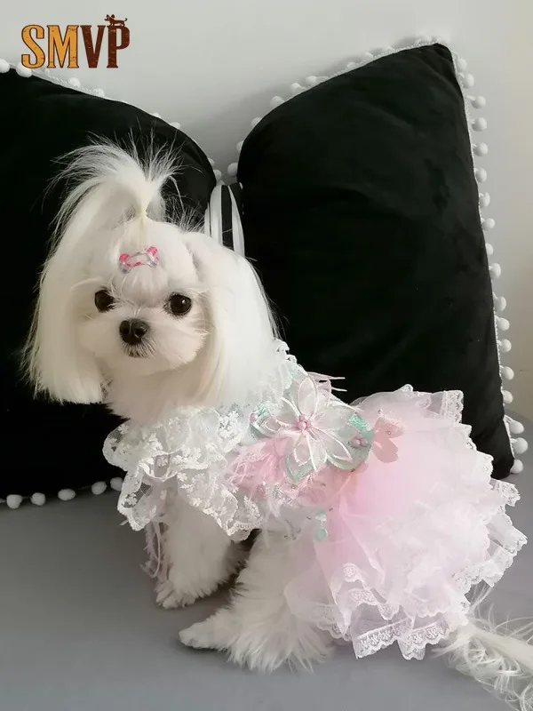 Luxury Ruffled Tulle Pet Wedding DressThree-dimensional Flowers Hollow Lace Outfit for Tiny Puppy Dogs Daily Costume Pet Clothes
Luxury Ruffled Tulle Pet Wedding DressThree-dimensional Flowers Hollow Lace Outfit for Tiny Puppy Dogs Daily Costume Pet Clothes