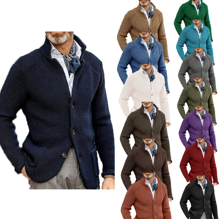 Однотонный вязаный свитер, повседневный приталенный длинный мужской свитер с воротником-стойкой, простой свитер из полиэфирного волокна, осенняя одежда
Однотонный вязаный свитер, повседневный приталенный длинный мужской свитер с воротником-стойкой, простой свитер из полиэфирного волокна, осенняя одежда