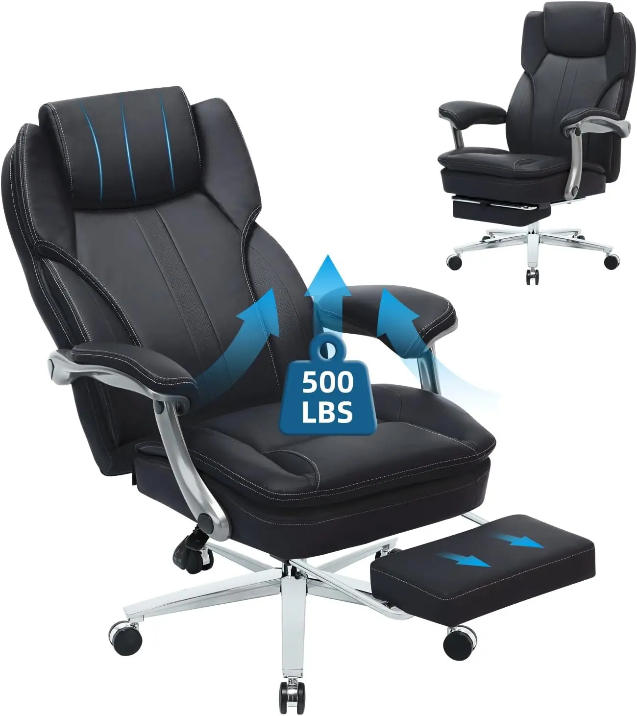 Big And Tall Office Chair With Footrest, Ergonomic High Ba Executive Chair With Extra Wide Area Armrest, 500Lbs Pu Leather
Big And Tall Office Chair With Footrest, Ergonomic High Ba Executive Chair With Extra Wide Area Armrest, 500Lbs Pu Leather