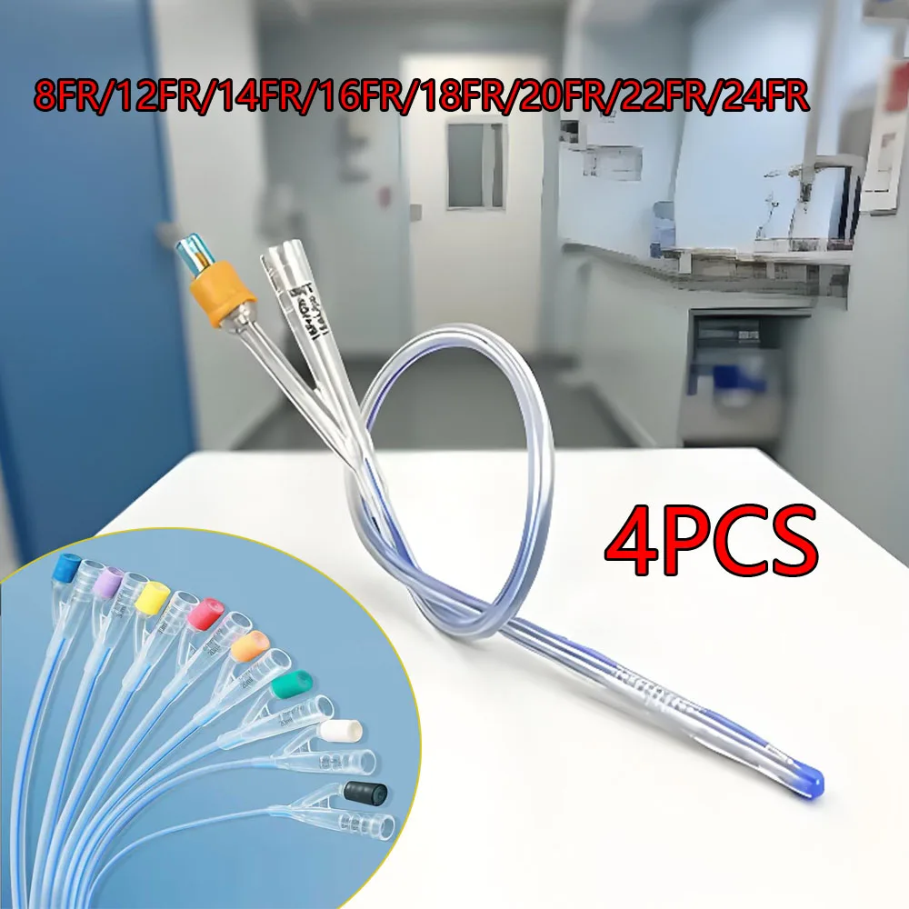 4pcs Medical Urinary Catheters 2 Way 8/12/14/16/18/20/22Fr Disposable Silicone Urinary Catheter Silicone Foley Balloon Catheter
4pcs Medical Urinary Catheters 2 Way 8/12/14/16/18/20/22Fr Disposable Silicone Urinary Catheter Silicone Foley Balloon Catheter