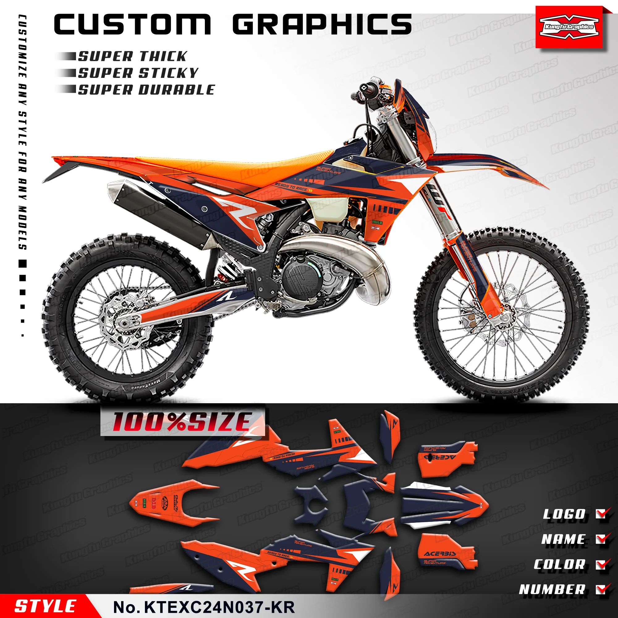 KUNGFU GRAPHICS Racing Sticker for KTM 150 250 300 350 450 EXC EXC-F XC-W XCW XCF-W 2024-2026 Adhesive Decals, KTEXC24N037-KR
KUNGFU GRAPHICS Racing Sticker for KTM 150 250 300 350 450 EXC EXC-F XC-W XCW XCF-W 2024-2026 Adhesive Decals, KTEXC24N037-KR