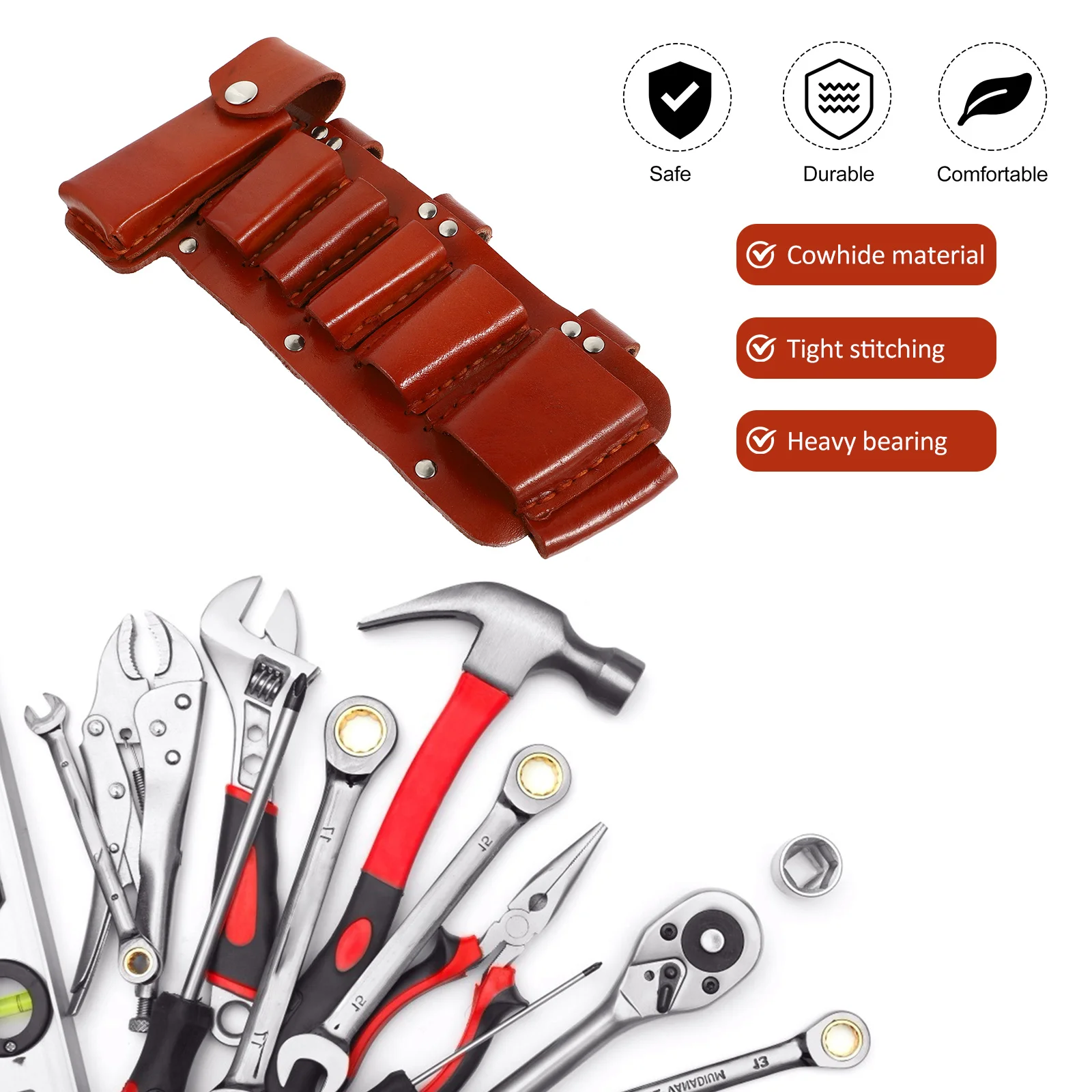 1Pcs Electrician Tool Waist Bag Cowhide Multi-Pocket Tool Belt Pouch Durable Waterproof Tools Storage Organizer
1Pcs Electrician Tool Waist Bag Cowhide Multi-Pocket Tool Belt Pouch Durable Waterproof Tools Storage Organizer