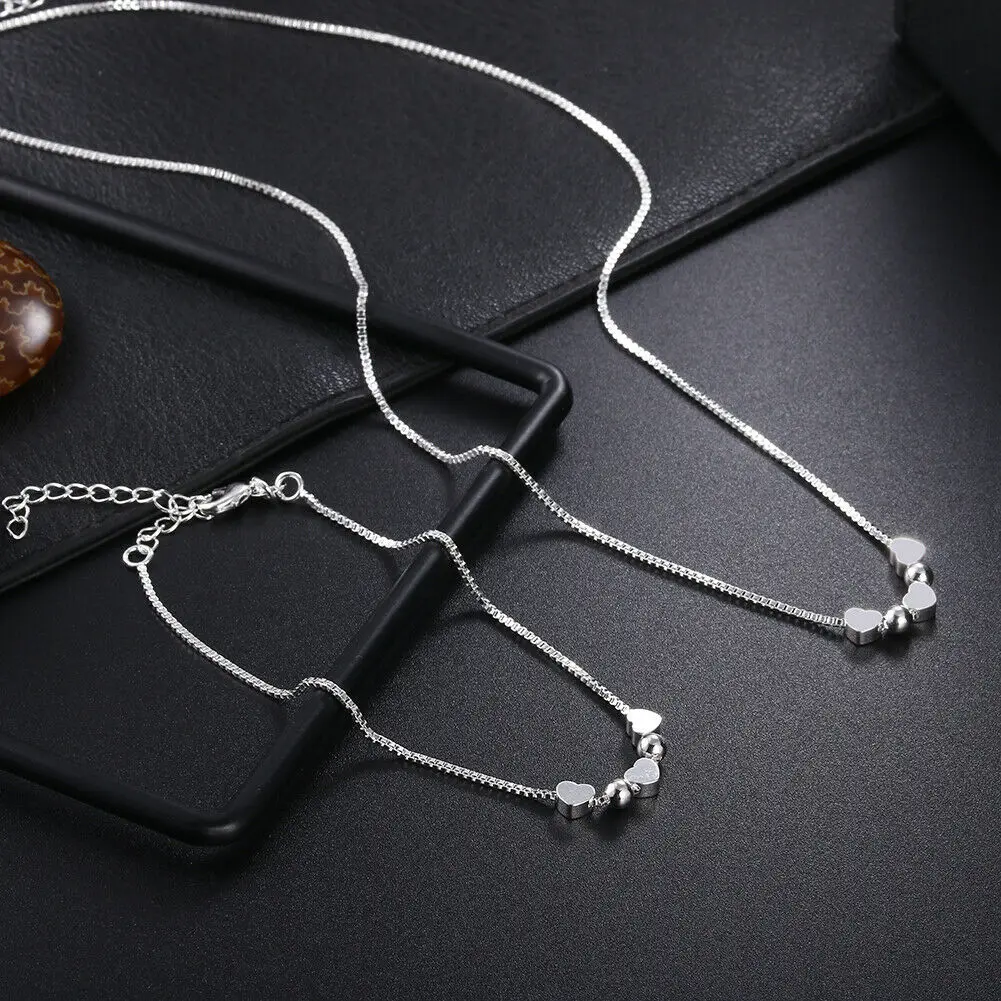 Street fashion 925 Sterling Silver charm Heart bracelets neckalce for women Party wedding accessories designer jewelry sets gift
Street fashion 925 Sterling Silver charm Heart bracelets neckalce for women Party wedding accessories designer jewelry sets gift