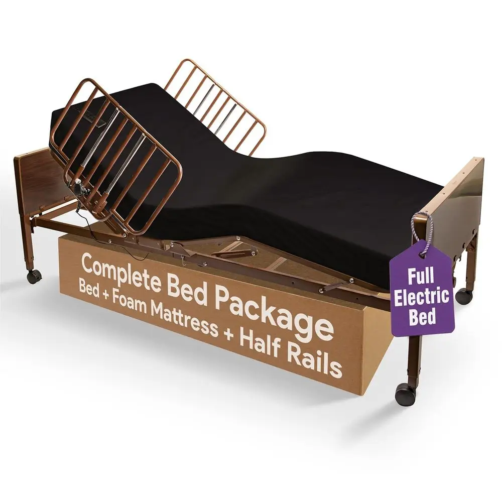 Electric Hospital Bed or Home Use - Includes oam Mattr, Hal Rails - Adjustabe Medical Bed Set
Electric Hospital Bed or Home Use - Includes oam Mattr, Hal Rails - Adjustabe Medical Bed Set