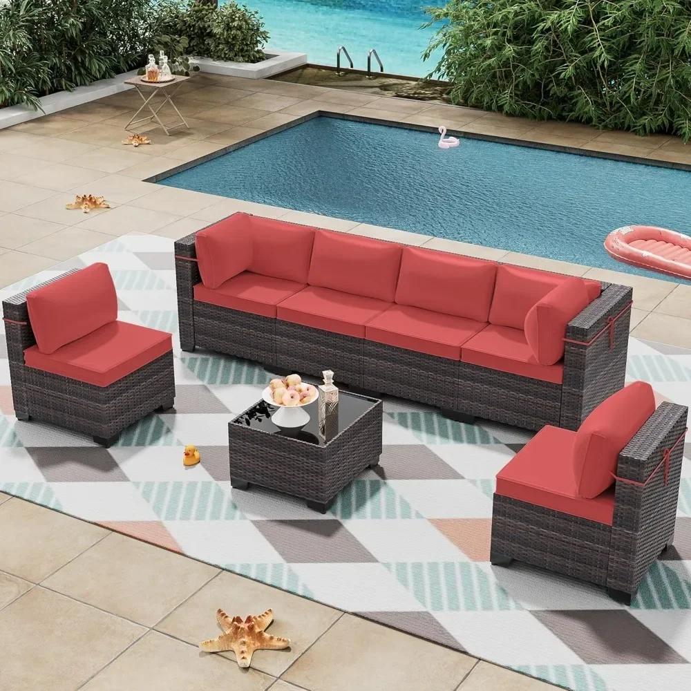 Outdoor Patio Furniture Set, 7 Pieces Outdoor Furniture All Weather Patio Sectional Sofa PE Wicker Modular Conversation Sets
Outdoor Patio Furniture Set, 7 Pieces Outdoor Furniture All Weather Patio Sectional Sofa PE Wicker Modular Conversation Sets