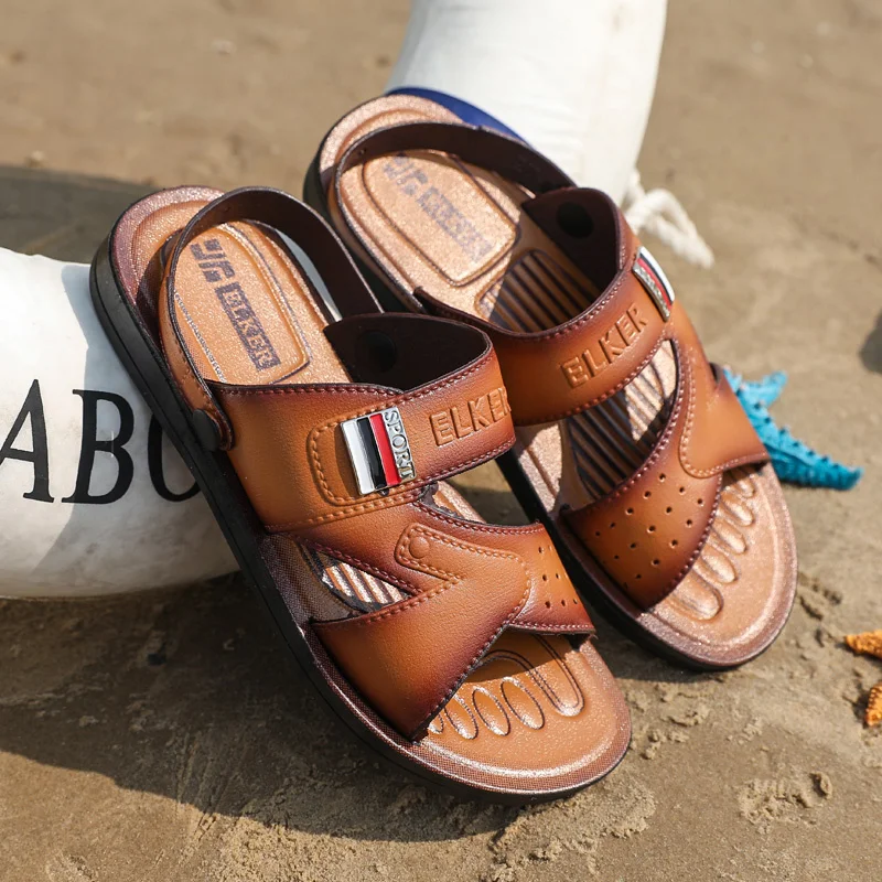 Retro Brown Men's Summer Sandals Cheap Comfy Office Slippers Man Flat Slip-On Beach Shoes Men Open Toe Sandals sandalias hombre
Retro Brown Men's Summer Sandals Cheap Comfy Office Slippers Man Flat Slip-On Beach Shoes Men Open Toe Sandals sandalias hombre