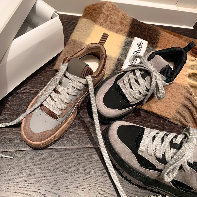 ENMAYER 2023 New Ladies Platform Winter Shoes Lace Up Synthetic Sneakers Shoes Woman Mixed Colors Fashion Flats
ENMAYER 2023 New Ladies Platform Winter Shoes Lace Up Synthetic Sneakers Shoes Woman Mixed Colors Fashion Flats