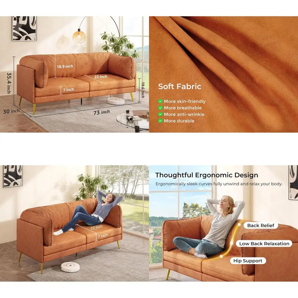 Диван в стиле 73-го века, компактный двухместный диван, для гостиной, простая сборка, массив дерева, плюшевые подушки, оранжевая ткань
Диван в стиле 73-го века, компактный двухместный диван, для гостиной, простая сборка, массив дерева, плюшевые подушки, оранжевая ткань