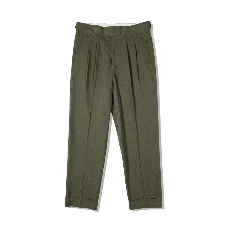 Red Tornado Neapolitan Suit Trousers Herringbone Men's Double Pleated Casual Pants Cuffed
Red Tornado Neapolitan Suit Trousers Herringbone Men's Double Pleated Casual Pants Cuffed