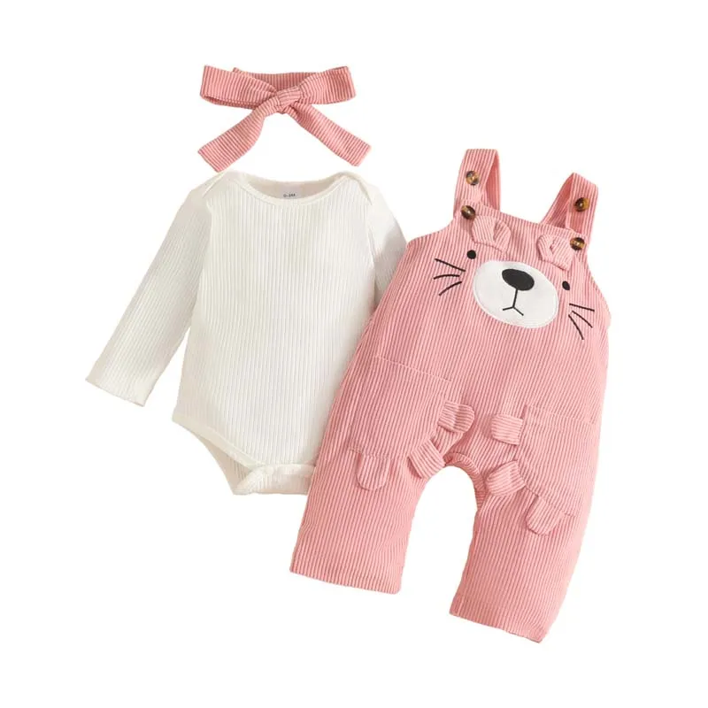 Autumn Winter Baby Boy Girl Clothes Sets White Long Sleeves Bodysuit Pink Cute Bear Braces Trousers Hairband Newborn 0–18Months
Autumn Winter Baby Boy Girl Clothes Sets White Long Sleeves Bodysuit Pink Cute Bear Braces Trousers Hairband Newborn 0–18Months