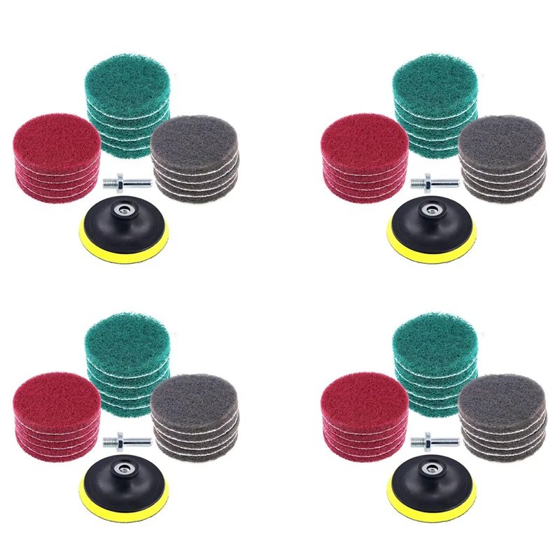 A64K 64Pcs 4 Inch Drill Power Brush Tile Scrubber Scouring Pad Cleaning Kit With 4 Inch Disc Pad Holder 3 Different Stiffness
A64K 64Pcs 4 Inch Drill Power Brush Tile Scrubber Scouring Pad Cleaning Kit With 4 Inch Disc Pad Holder 3 Different Stiffness