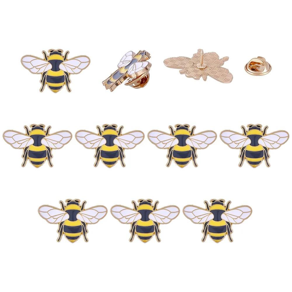 10Pcs Bees Enamel Pin Painting Alloy Badge for Backpack Clothes Golden 20.5x32.5mm
10Pcs Bees Enamel Pin Painting Alloy Badge for Backpack Clothes Golden 20.5x32.5mm